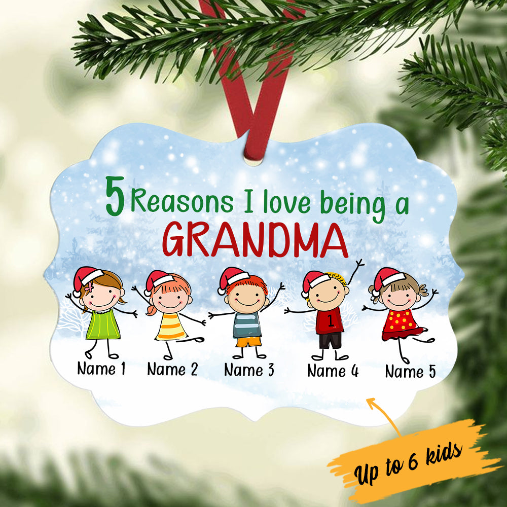 Personalized Christmas Gift From Grandkids, Grandma Nana Christmas Benelux Ornament - Thegiftio UK
