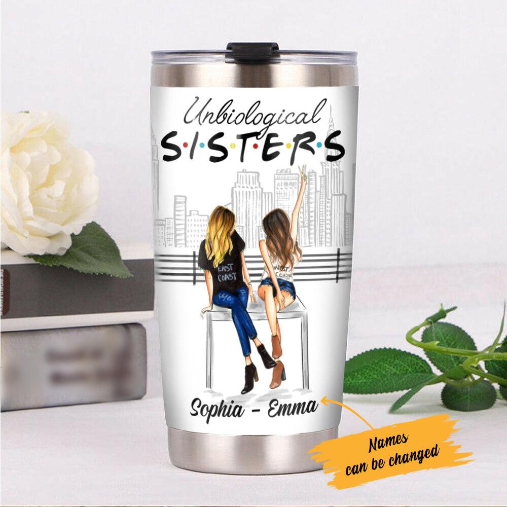 Personalized Not Sisters By Blood Girl Friends Steel Tumbler