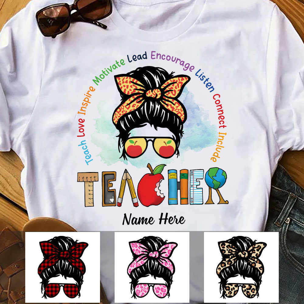 Personalized Teacher Teach Love Inspire T Shirt
