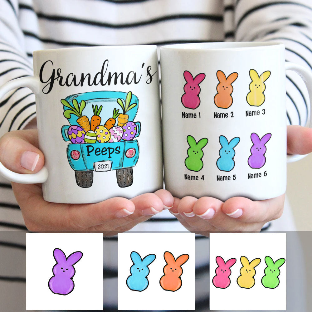 Personalized Grandma Peeps Easter Truck Mug - Thegiftio