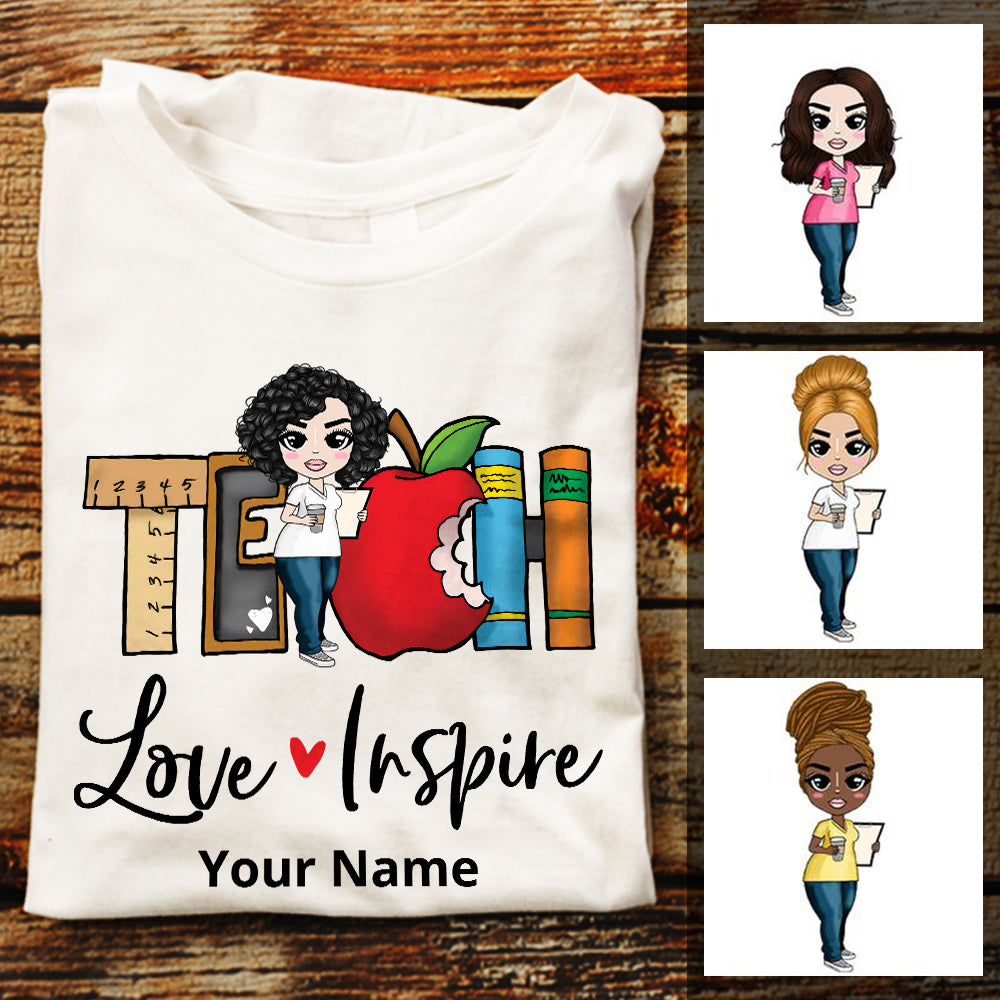 Personalized Teacher Back To School Love Inspire T Shirt