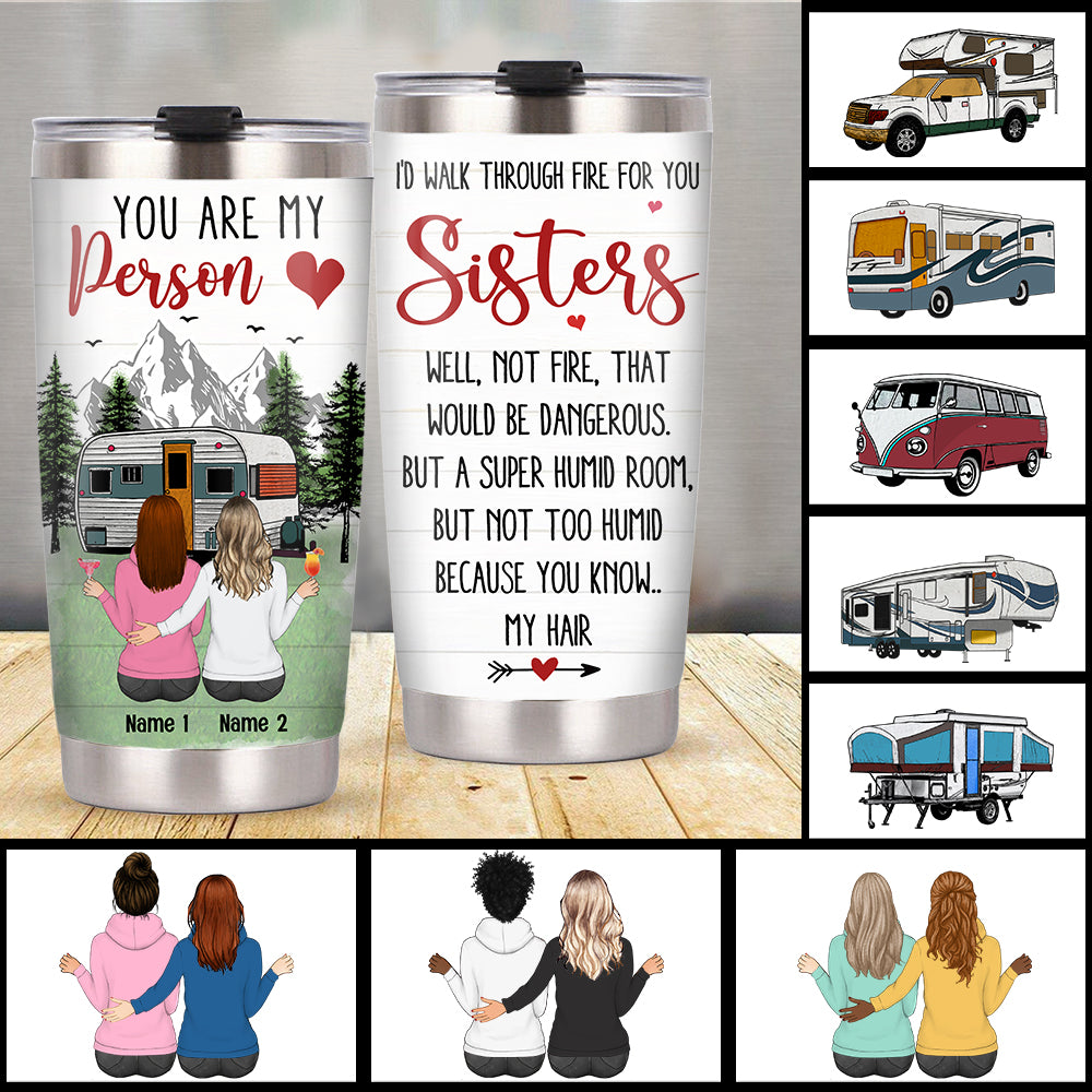 Personalized Camping Friends Steel Tumbler