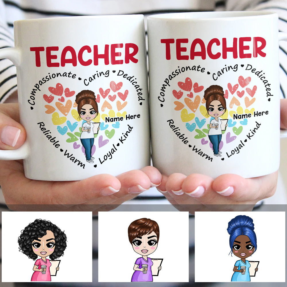 Personalized Teacher Compassionate Caring Mug - Thegiftio UK