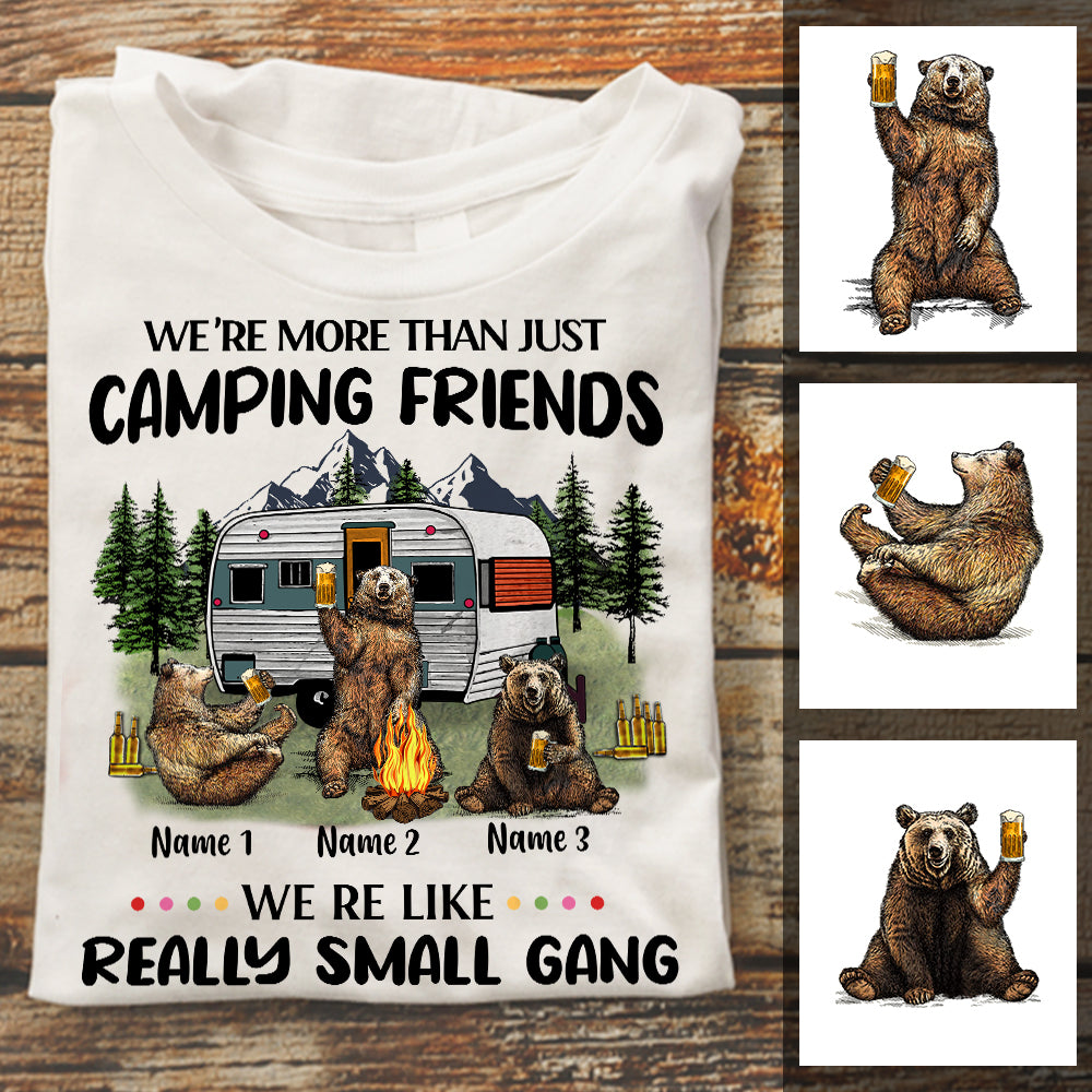Personalized Camping Bear Friends T Shirt