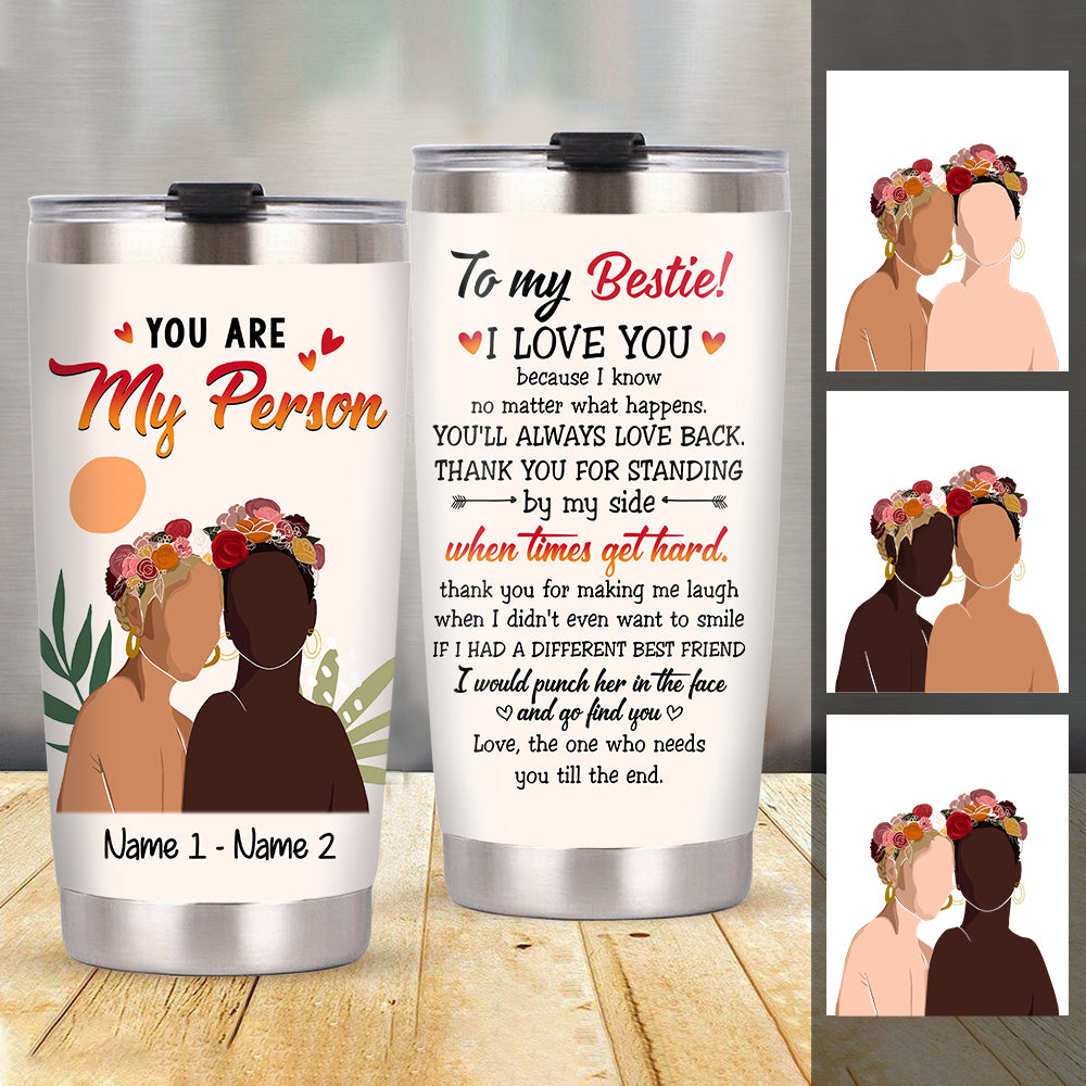 Personalized Friends Flower Abstract Steel Tumbler - Thegiftio UK