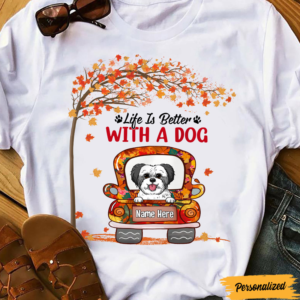Personalized Dog Fall Halloween T Shirt - Thegiftio UK