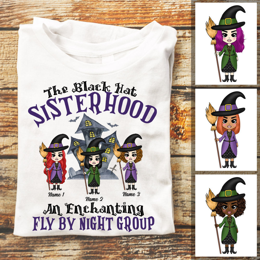 Personalized Witches Friends Fall Halloween T Shirt - Thegiftio UK