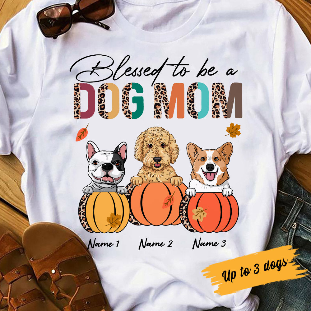 Personalized Fall Halloween Dog Mom T Shirt - Thegiftio UK