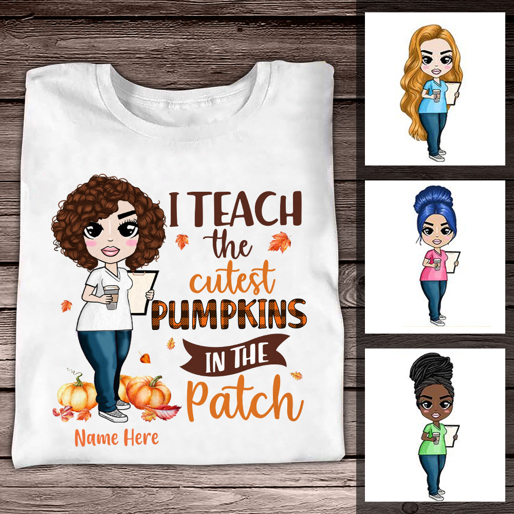 Personalized Teacher Pumpkins Patch T Shirt - Thegiftio UK