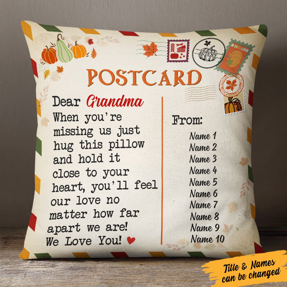 Personalized Mom Grandma Letter Fall Halloween Pillow - Thegiftio UK