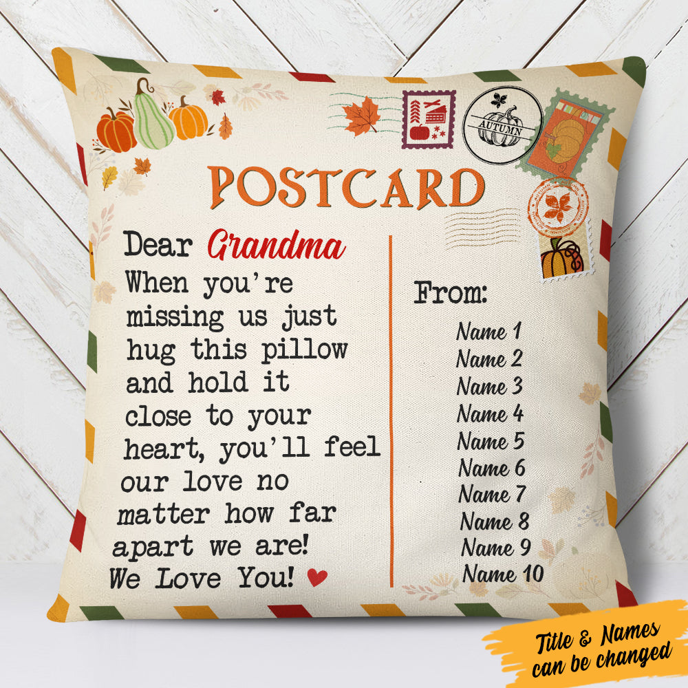 Personalized Mom Grandma Letter Fall Halloween Pillow