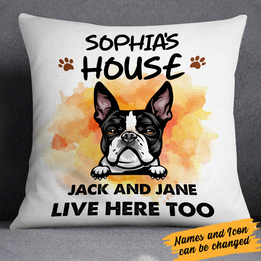 Personalized Dog House Fall Halloween Pillow