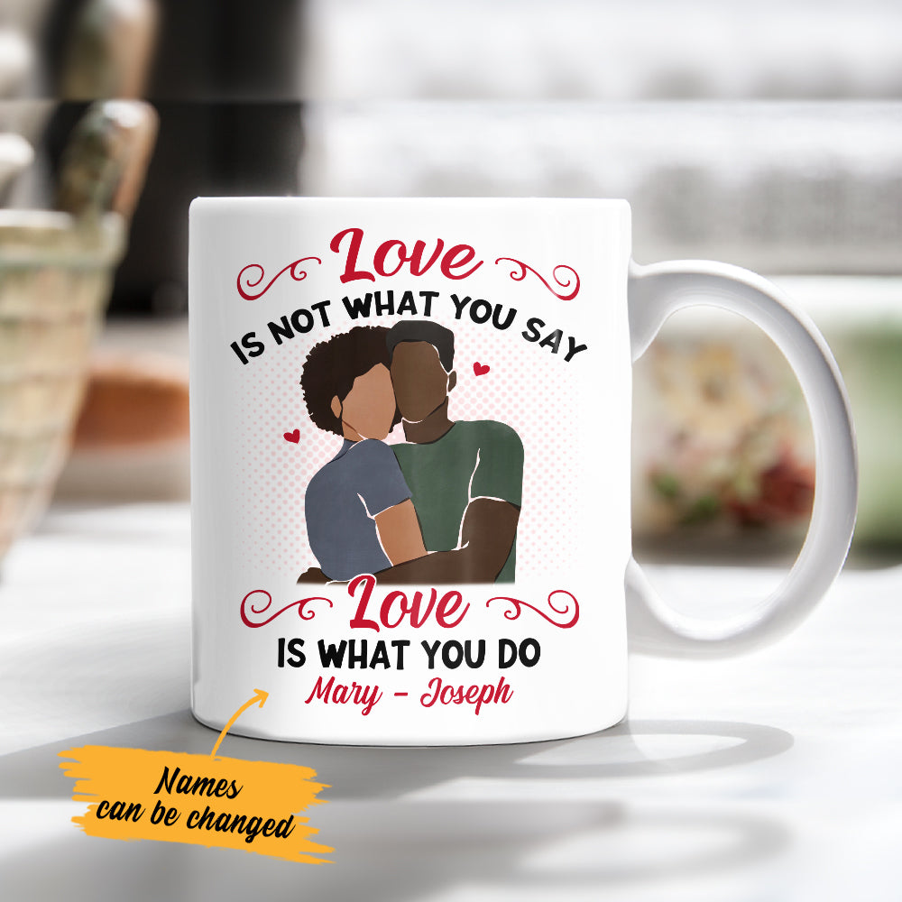 Personalized BWA Couple Love Is Mug - Thegiftio UK