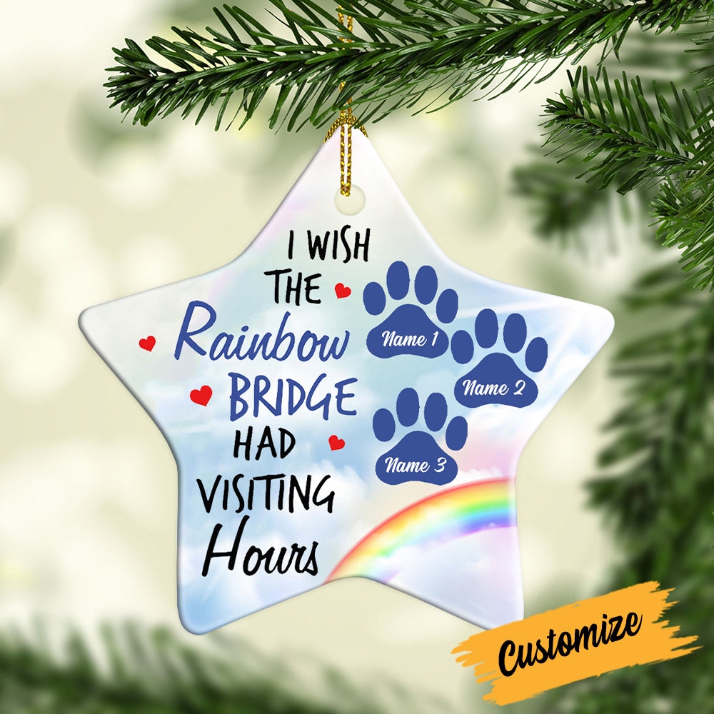 Personalized Dog Cat Memo Rainbow Star Ornament