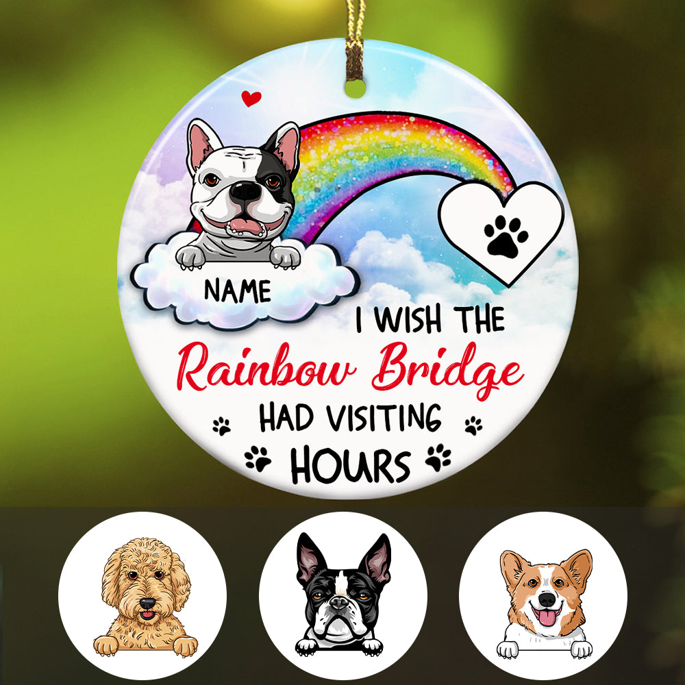 Personalized Dog Memo Rainbow Bridge Circle Ornament - Thegiftio UK