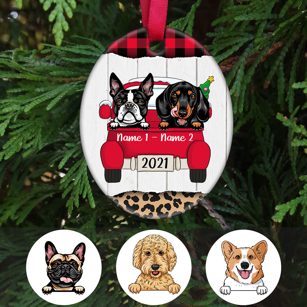 Personalized Dog Christmas Oval Ornament