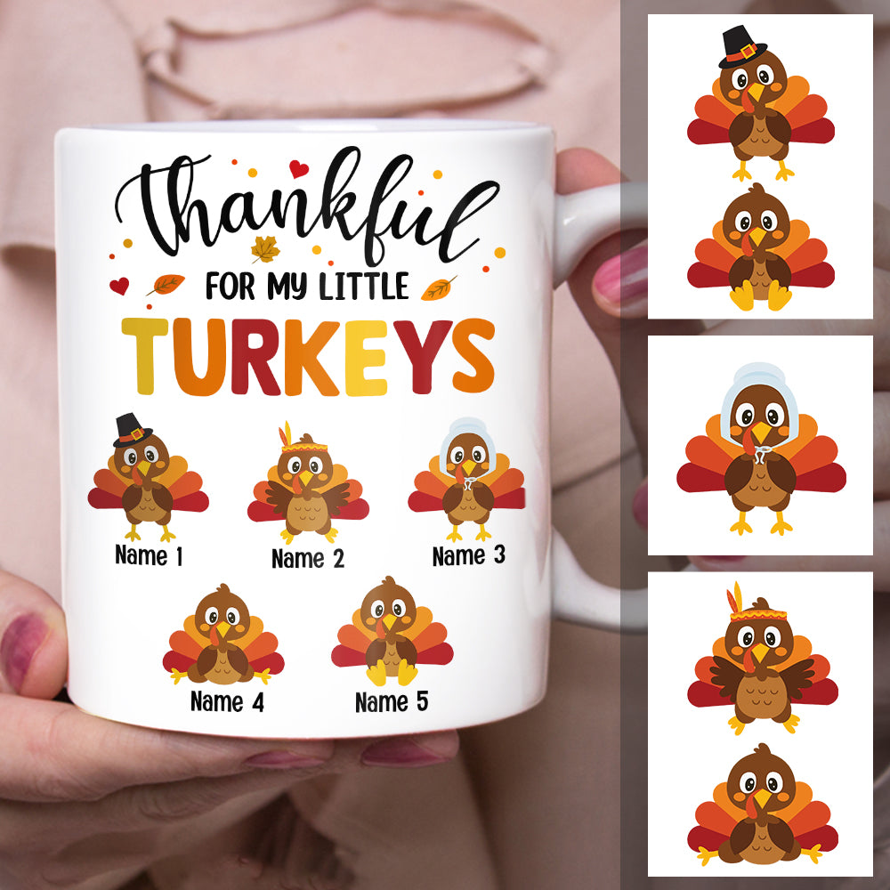 Personalized Mom Grandma Turkey Fall Halloween Mug - Thegiftio UK