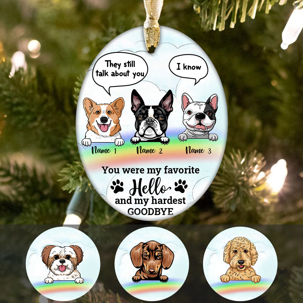 Personalized Memo Dog Oval Ornament - Thegiftio
