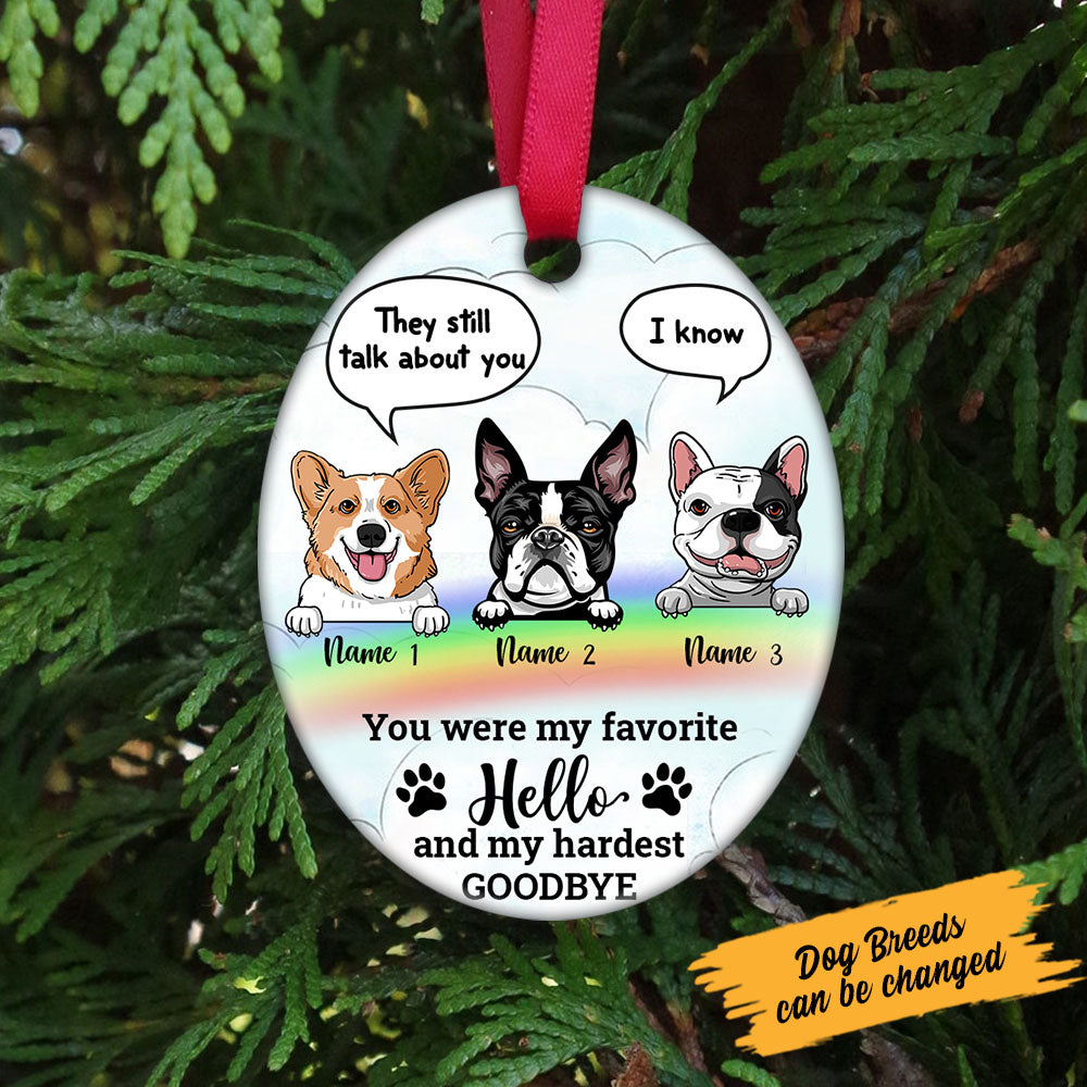 Personalized Memo Dog Oval Ornament