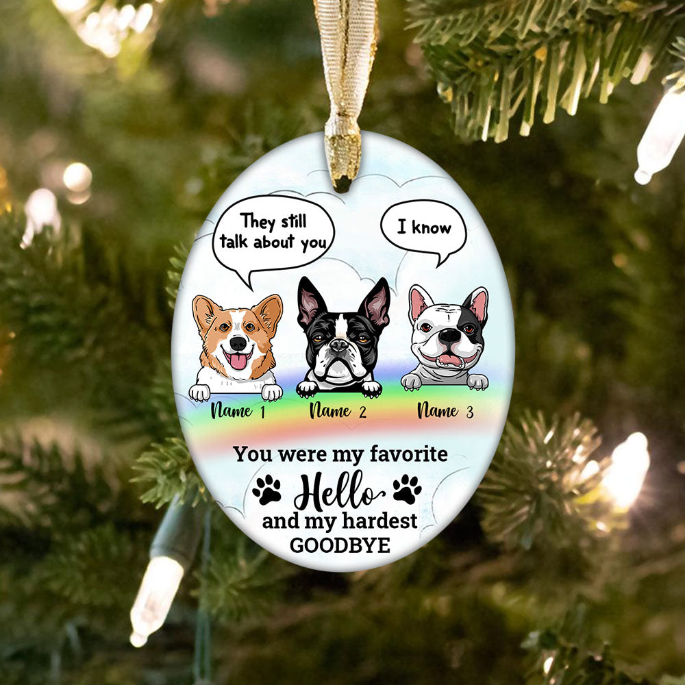 Personalized Memo Dog Oval Ornament