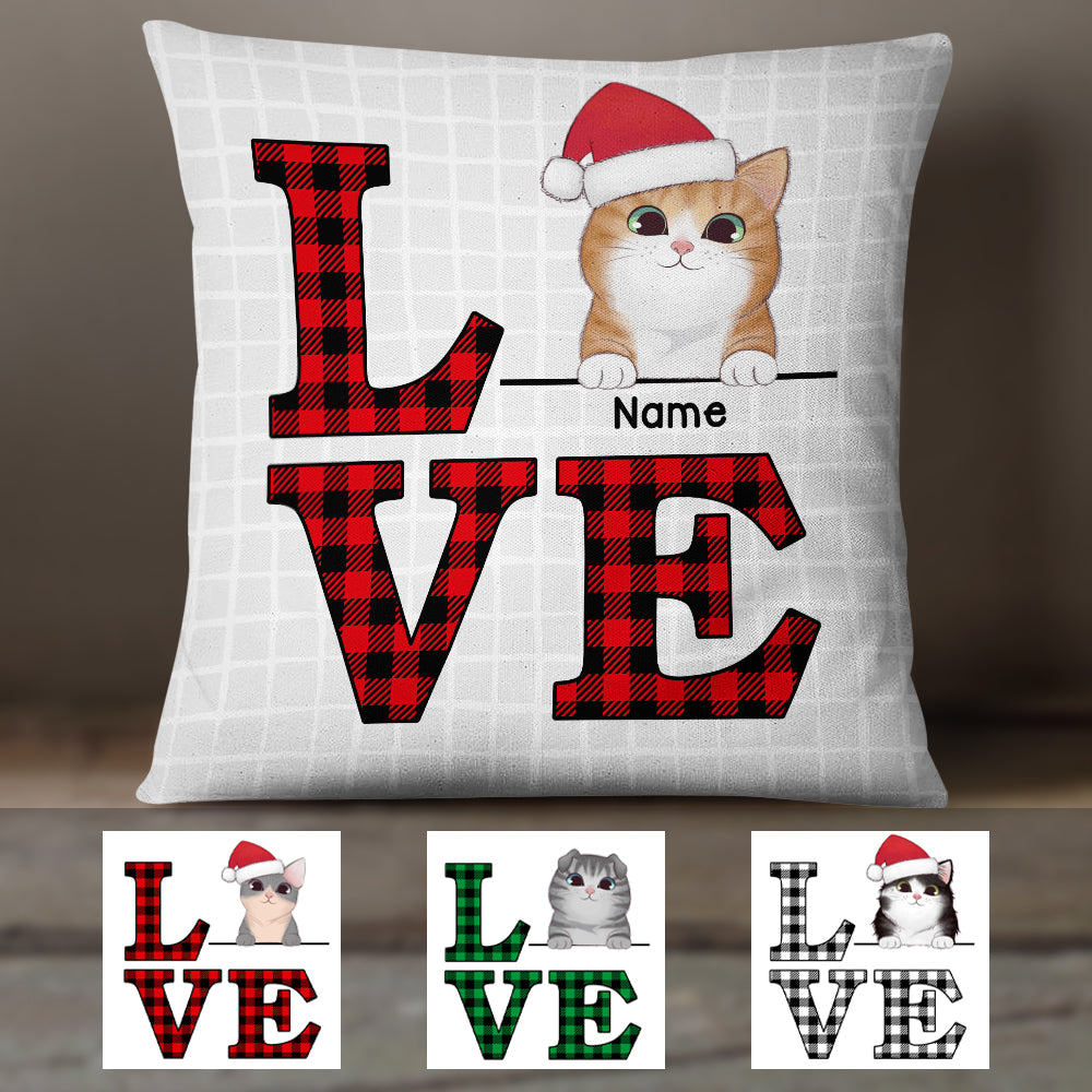 Personalized Cat Love Pillow Love Letter With Cat Name - Thegiftio UK