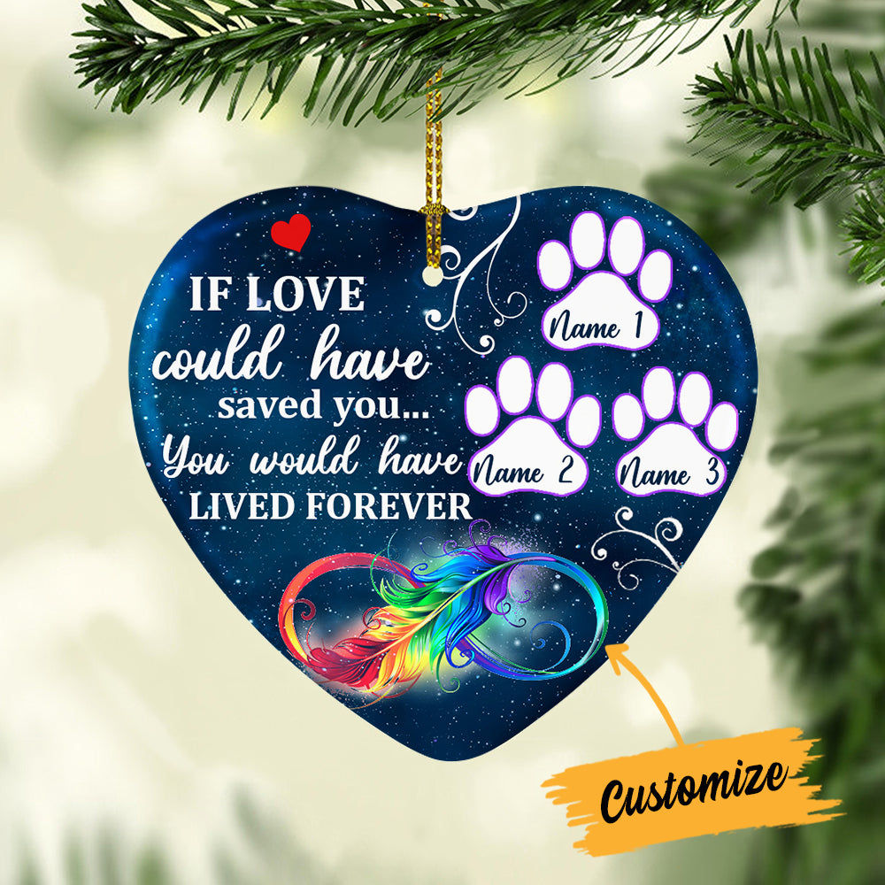 Personalized Dog Cat Memo Lived Forever Heart Ornament - Thegiftio UK