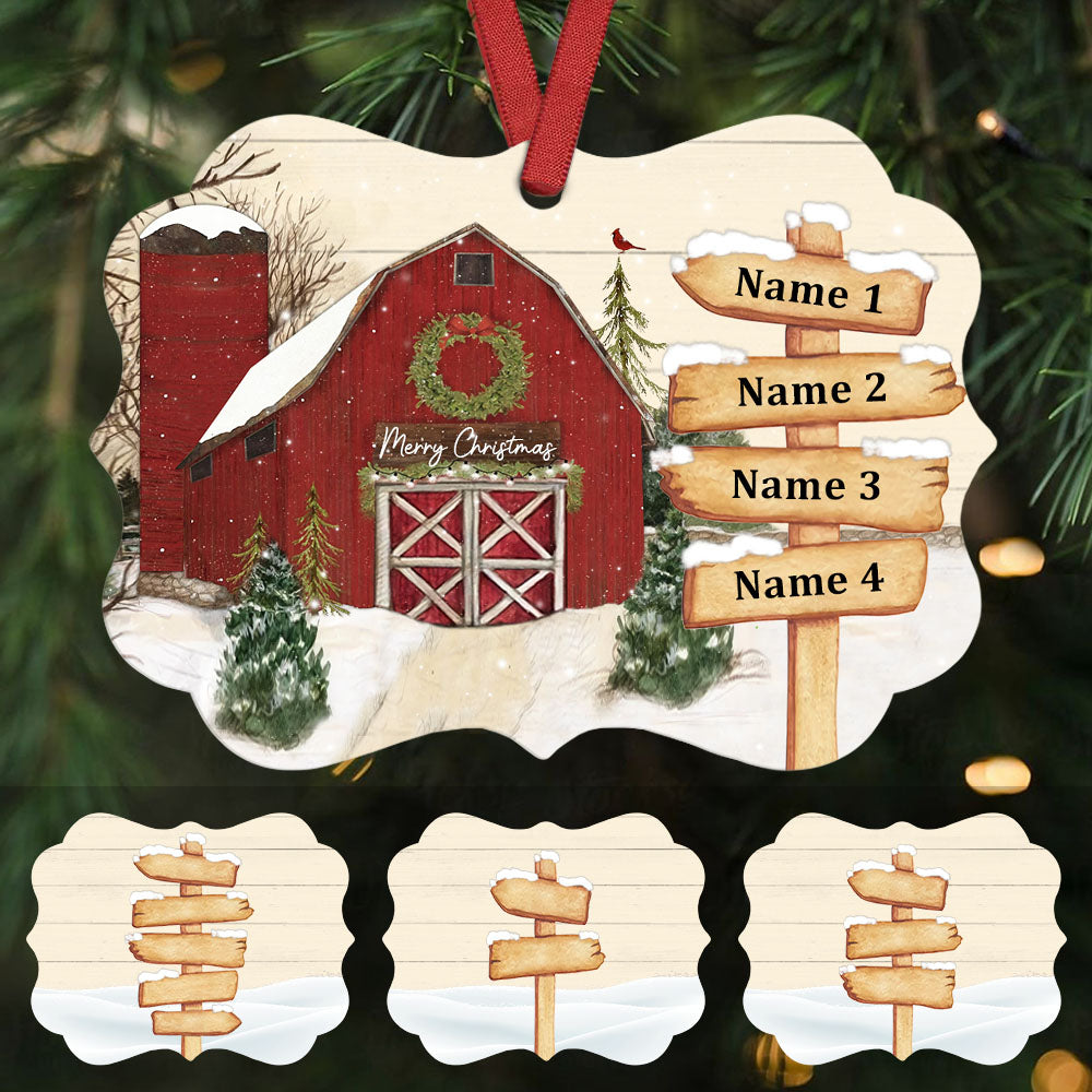 Personalized Farm Xmas, Funny Xmas Holiday Gifts, Family Christmas Barns Benelux Ornament - Thegiftio UK