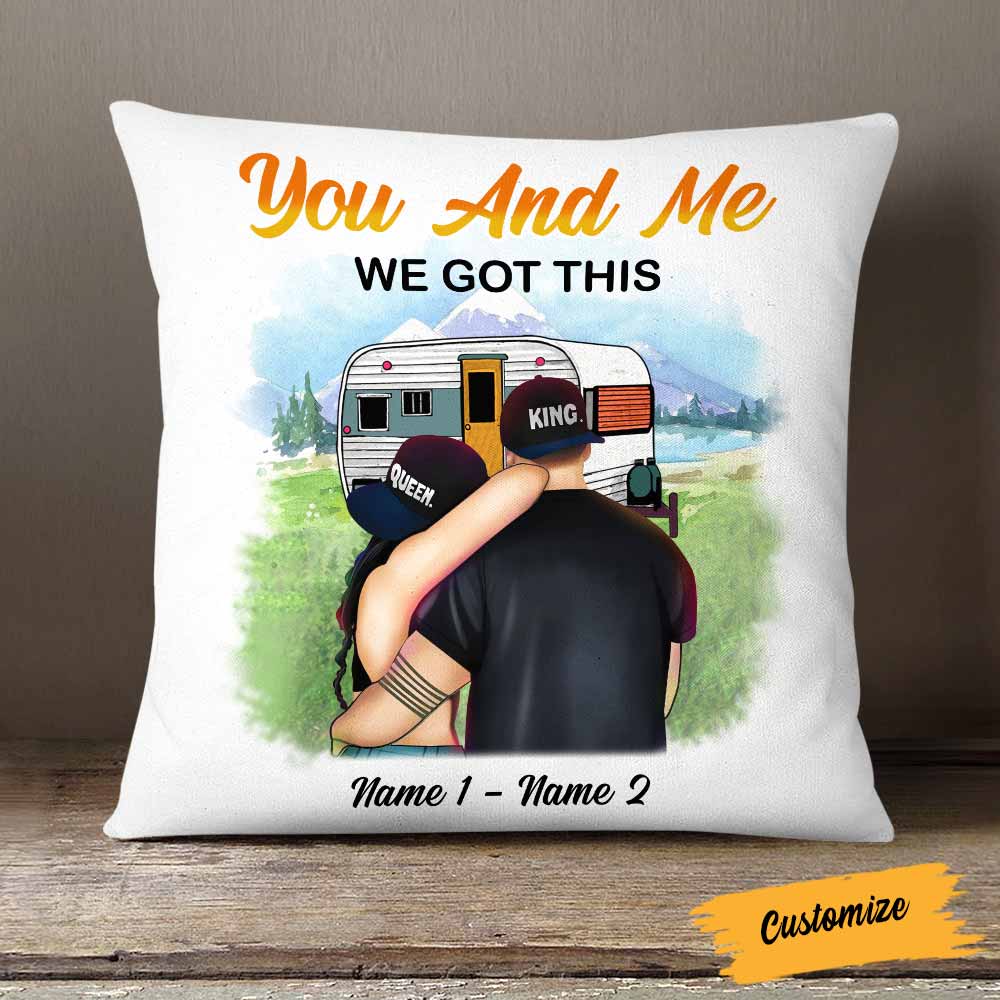 Personalized Camping Couple Pillow - Thegiftio UK