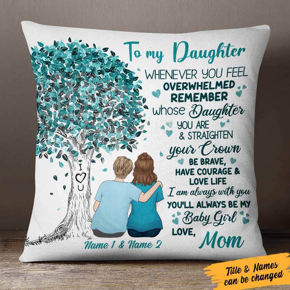 Personalized Mother And Daughter Tree Pillow