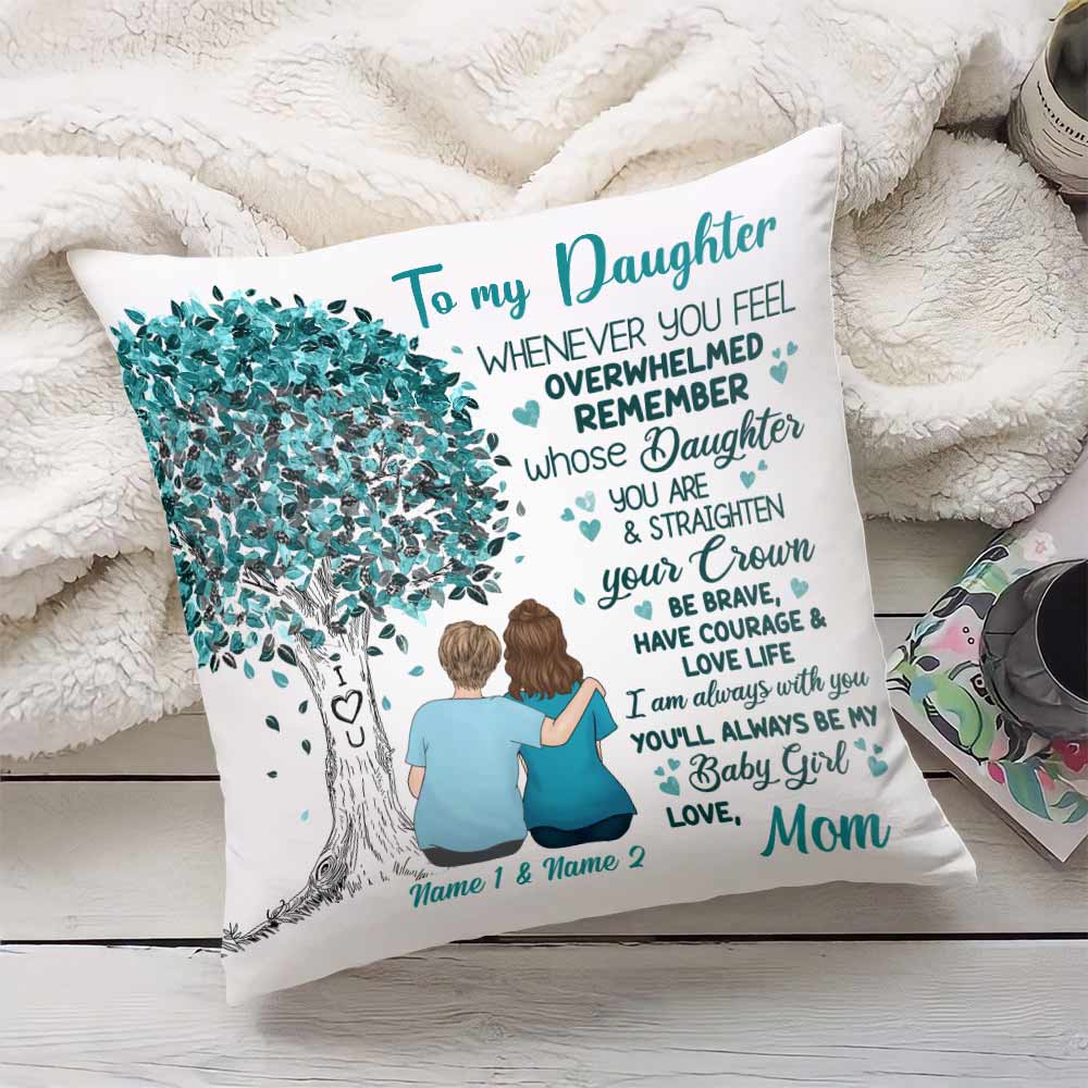 Personalized Mother And Daughter Tree Pillow