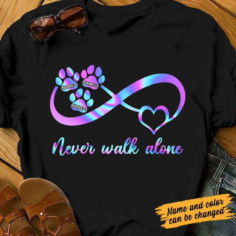 Personalized Dog Never Alone T Shirt - Thegiftio