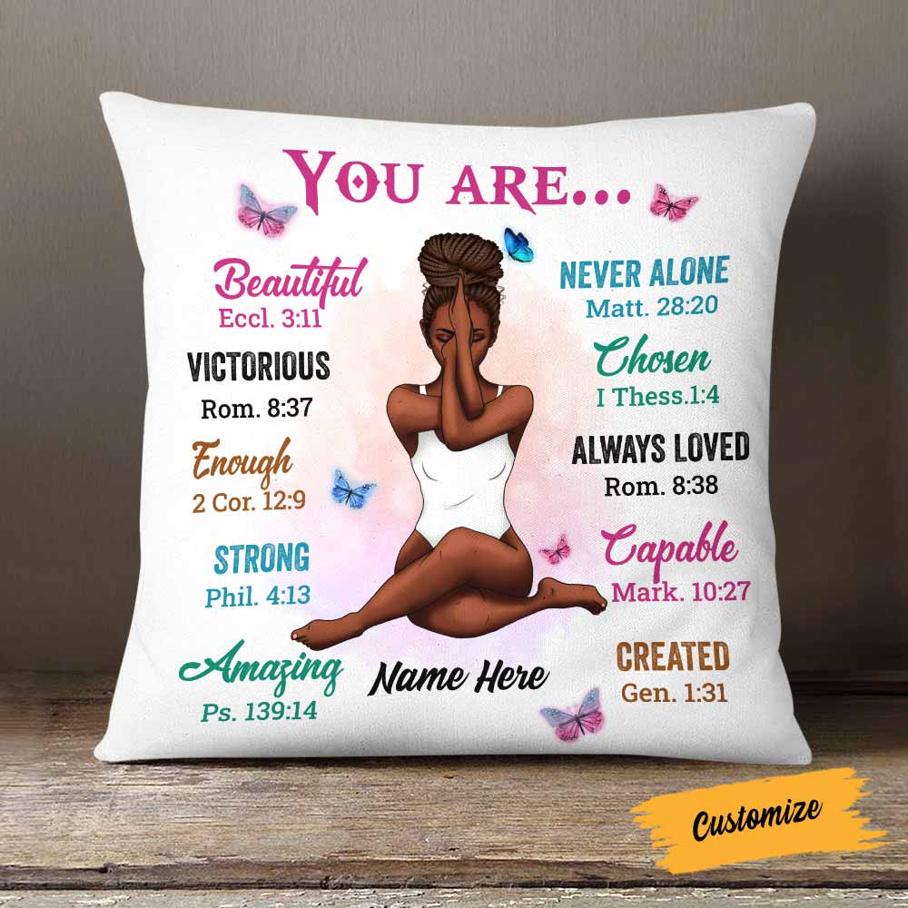 Personalized Perfect Gift For Black Woman, Yoga Lovers Gift, You Are Beautiful Chosen Amazing Pillow  - Thegiftio UK