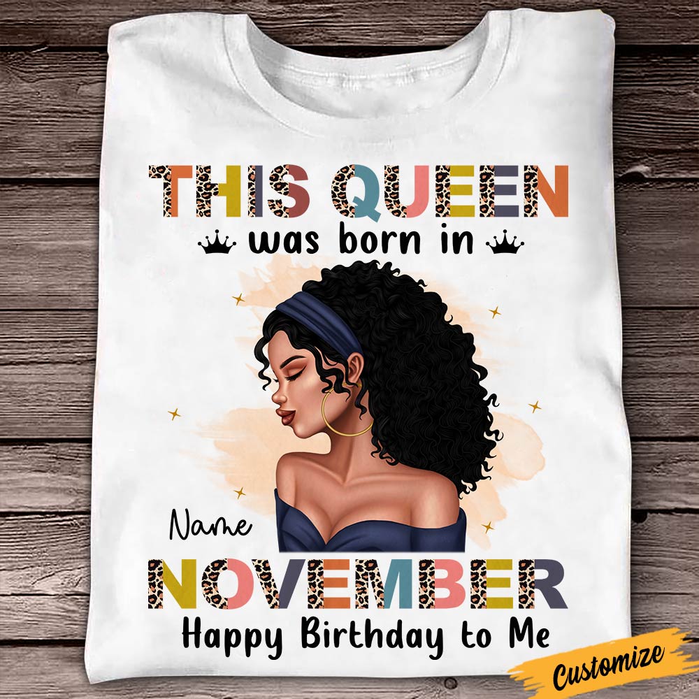 Personalized Queen Girl Happy Birthday T Shirt