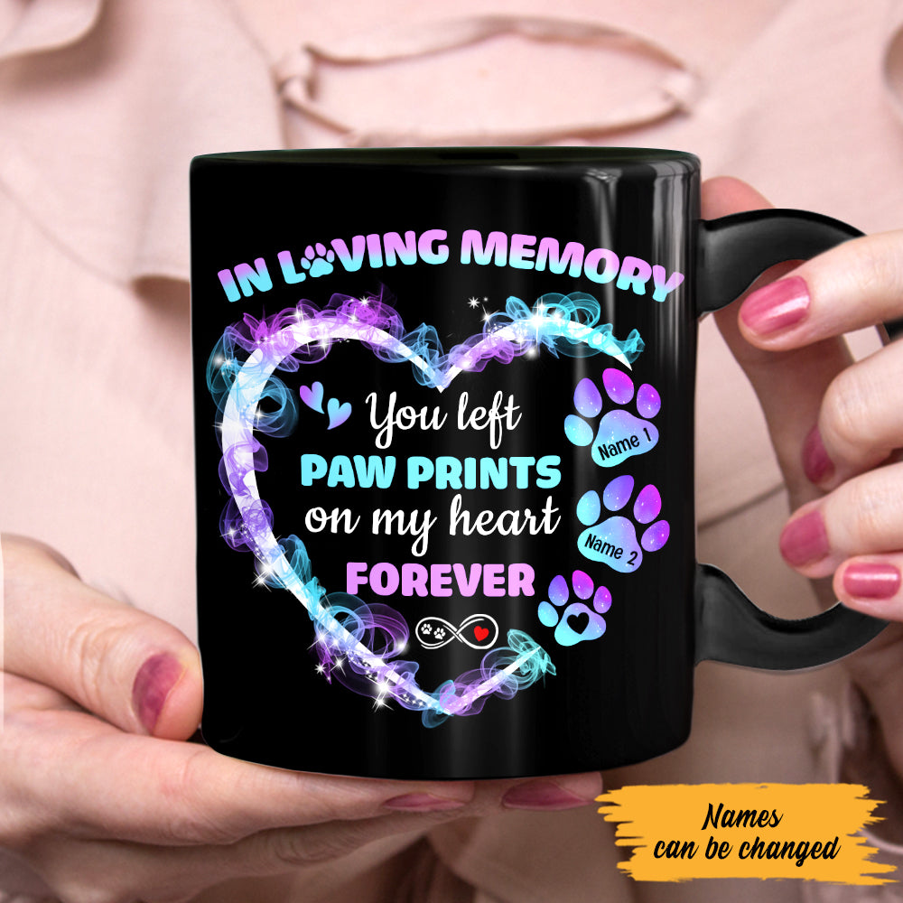 Personalized You Left Paw Prints on My Heart Dog Memorial Mug