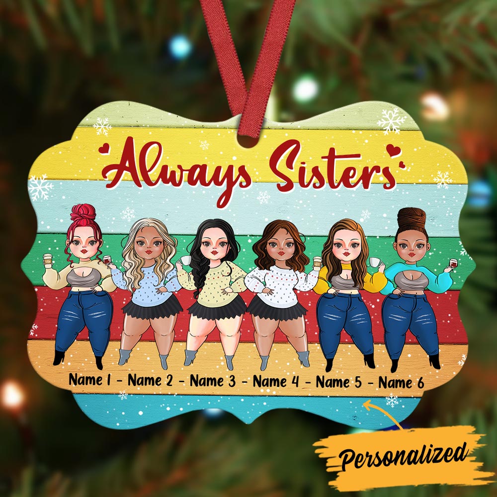 Personalized Sisters Friends Christmas Benelux Ornament - Thegiftio