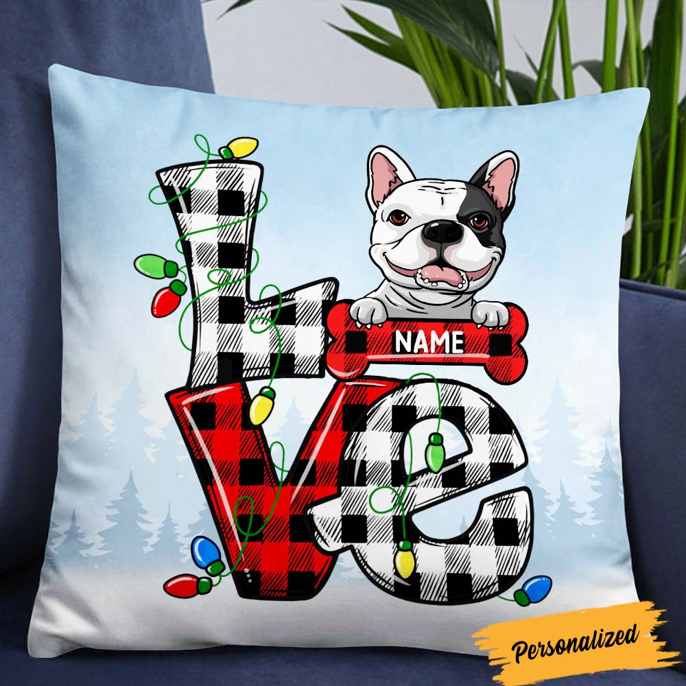 Personalized Christmas Gift For Dog Lovers, Dog Love Christmas Pillow - Thegiftio UK