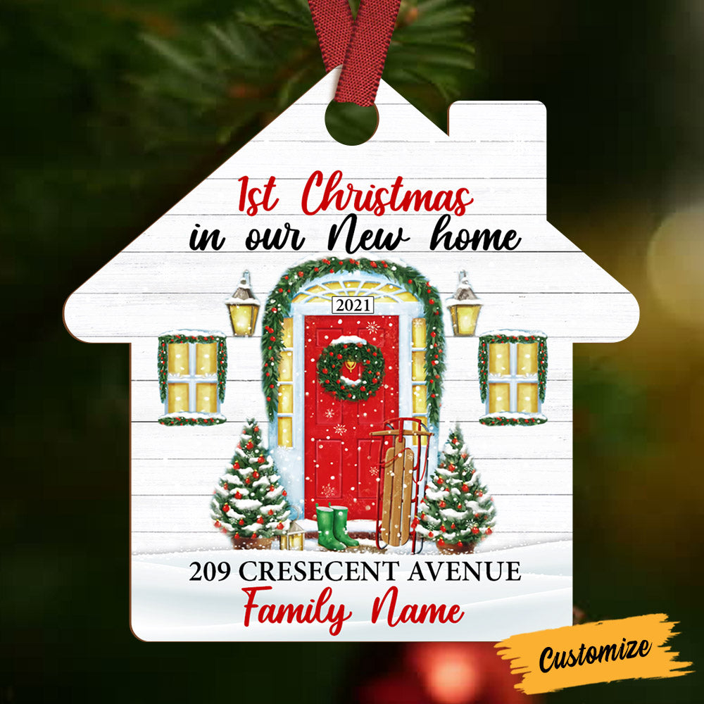 Personalized Family Couple First Christmas New Home House Ornament