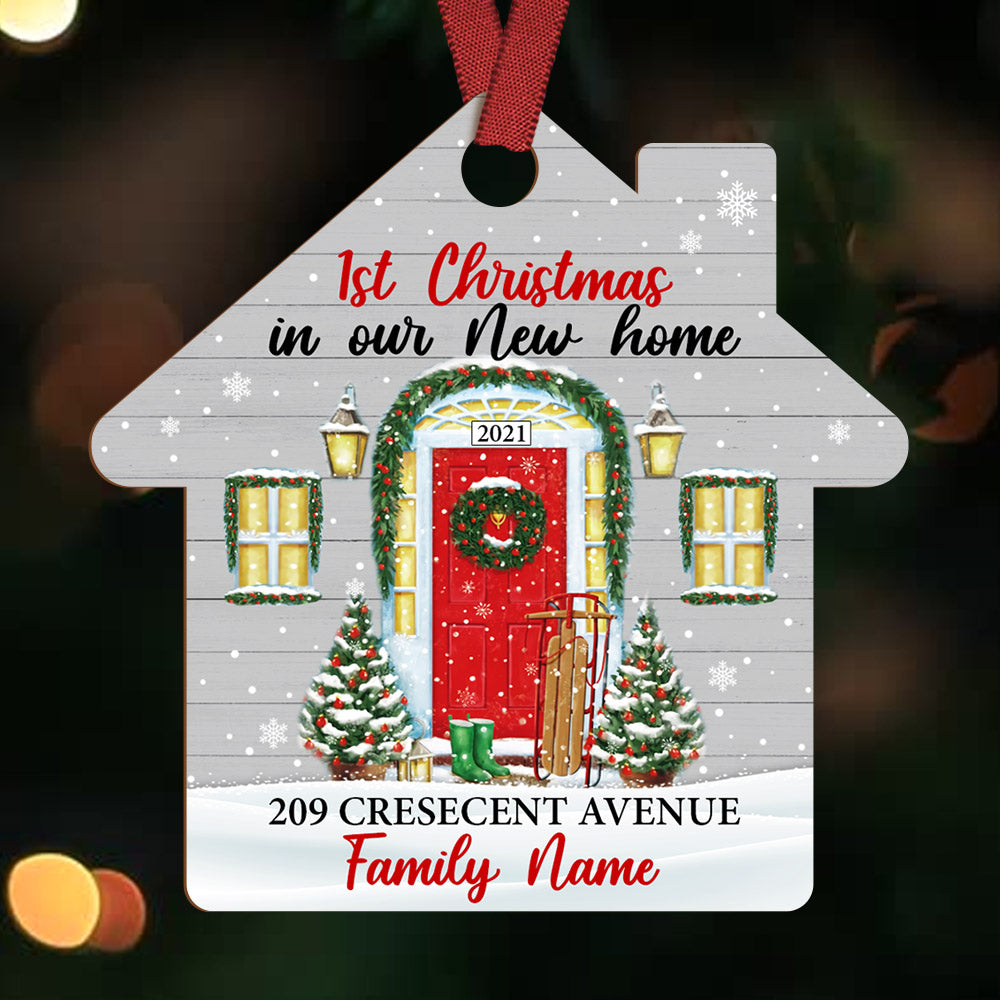 Personalized Family Couple First Christmas New Home House Ornament