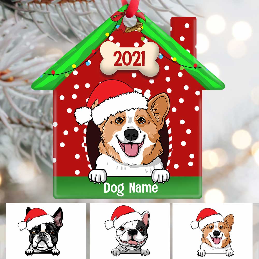 Personalized Dog Christmas House Ornament