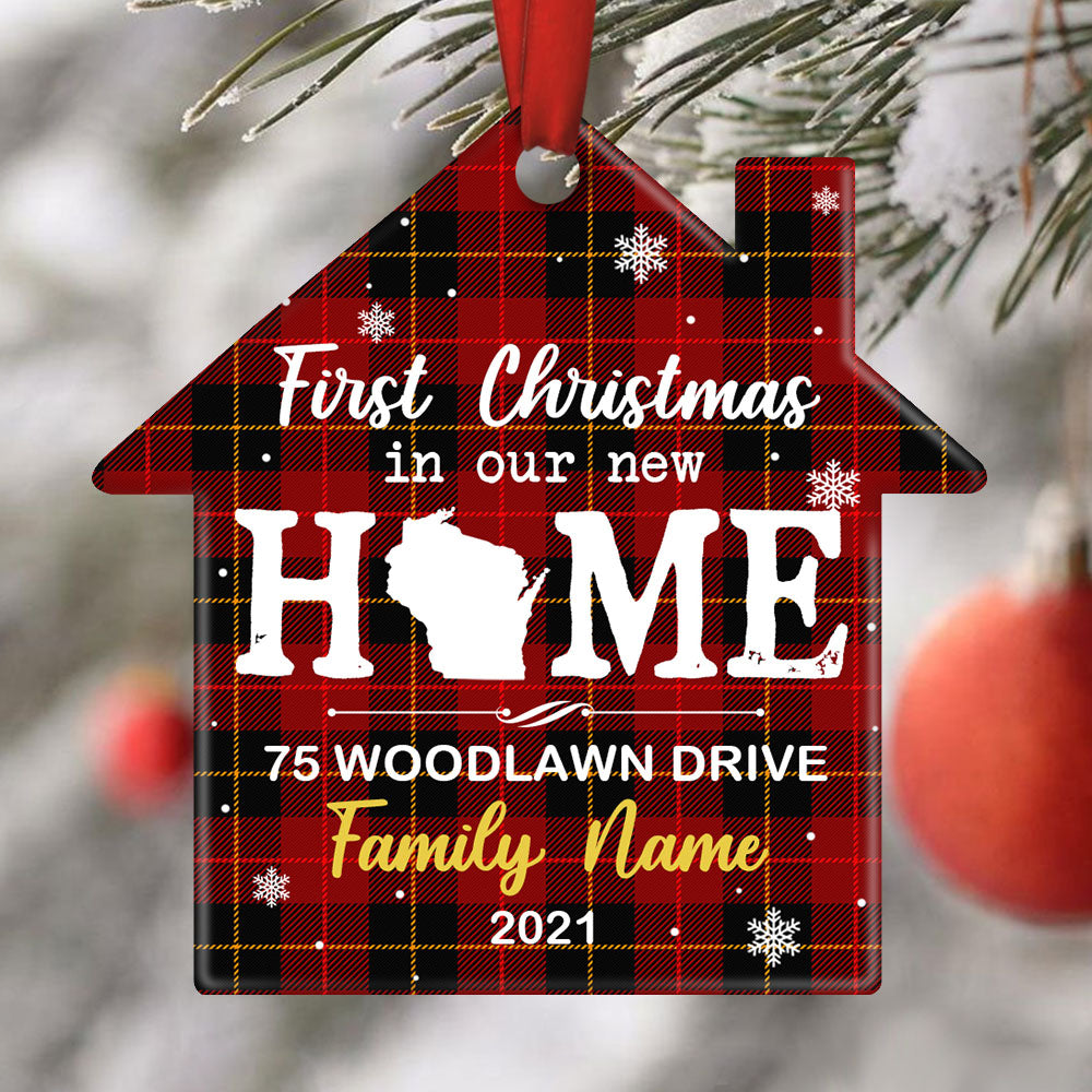 Personalized Family Couple First Christmas New Home House House Ornament