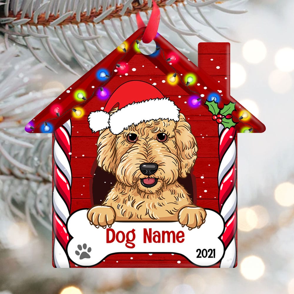 Personalized Dog Christmas House Ornament