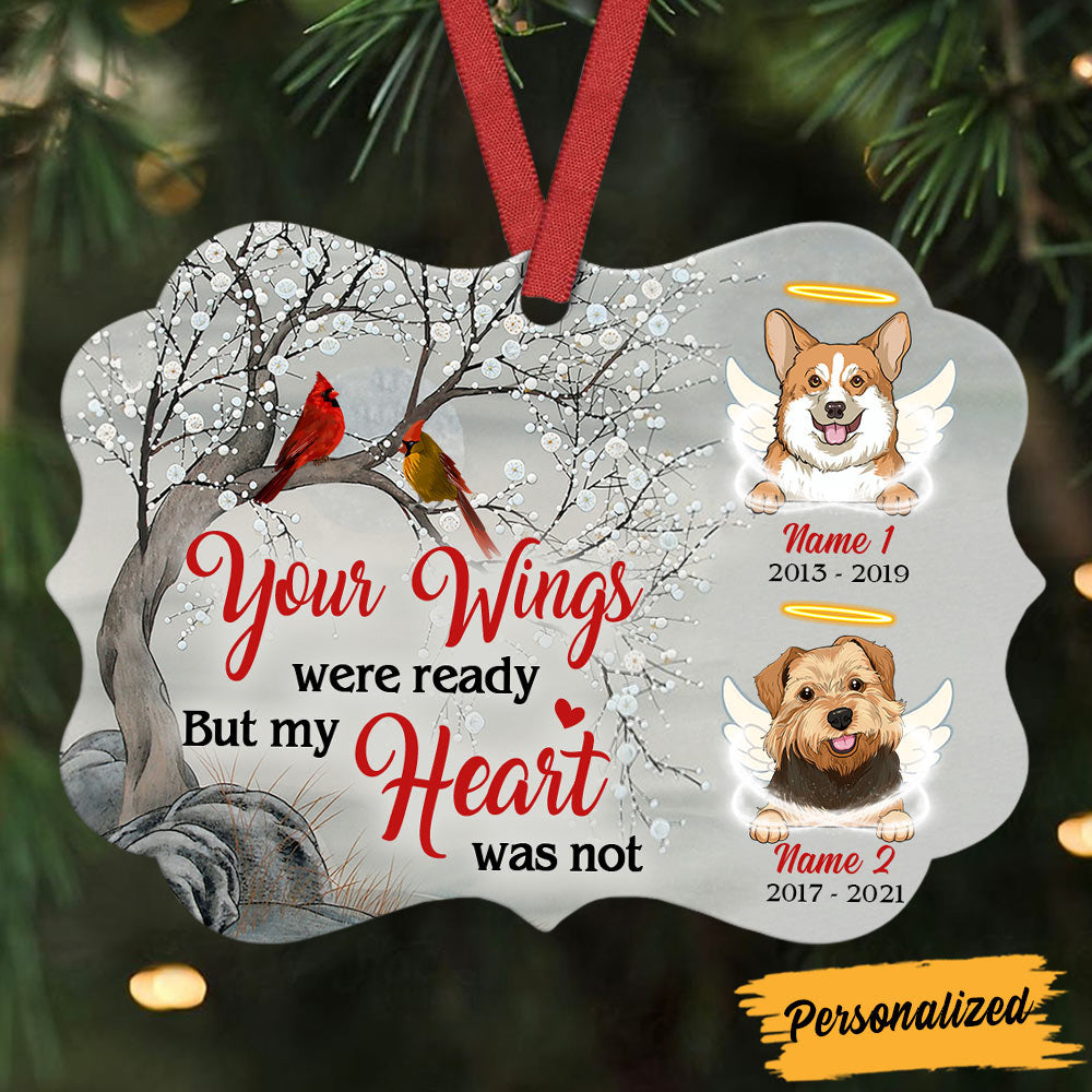 Personalized Remembrance Gift, Dog Loss Memorial, Angel Dogs Your Wings Were Ready Benelux Ornament - Thegiftio