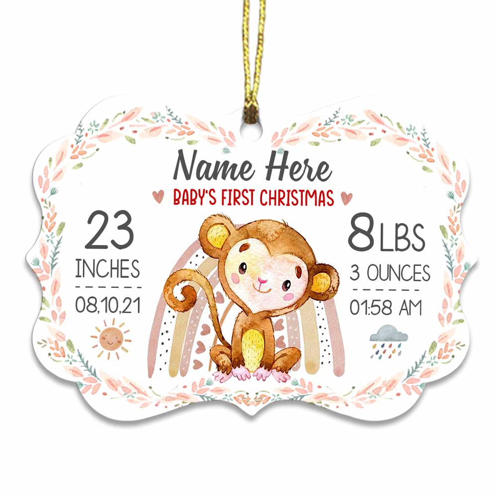 Personalized Baby Shower Gift, Baby Keepsake Gift, Newborn Baby, Christmas Animal Jungle Benelux Ornament