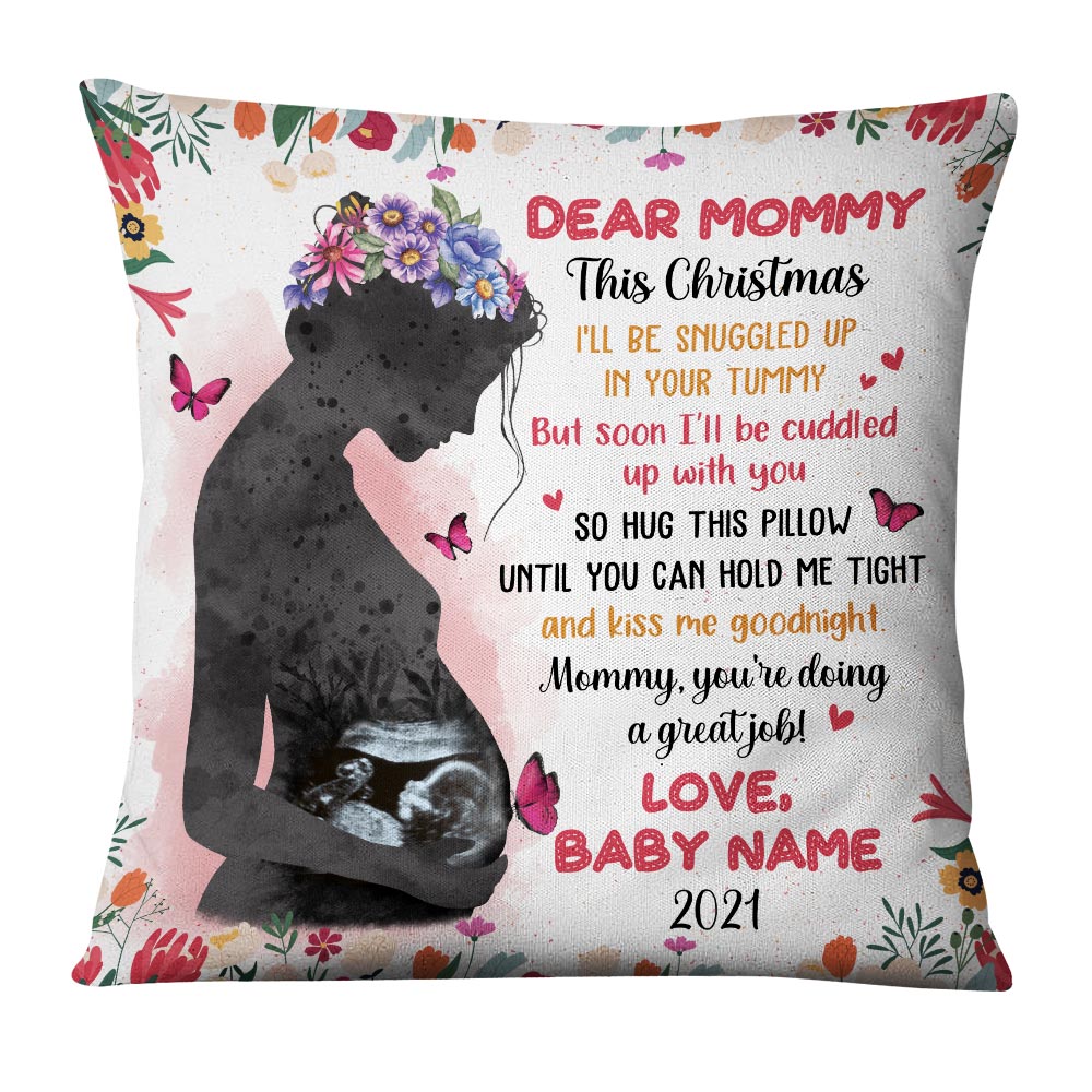 Personalized Baby Ultrasound Mom Dad Pillow - Thegiftio