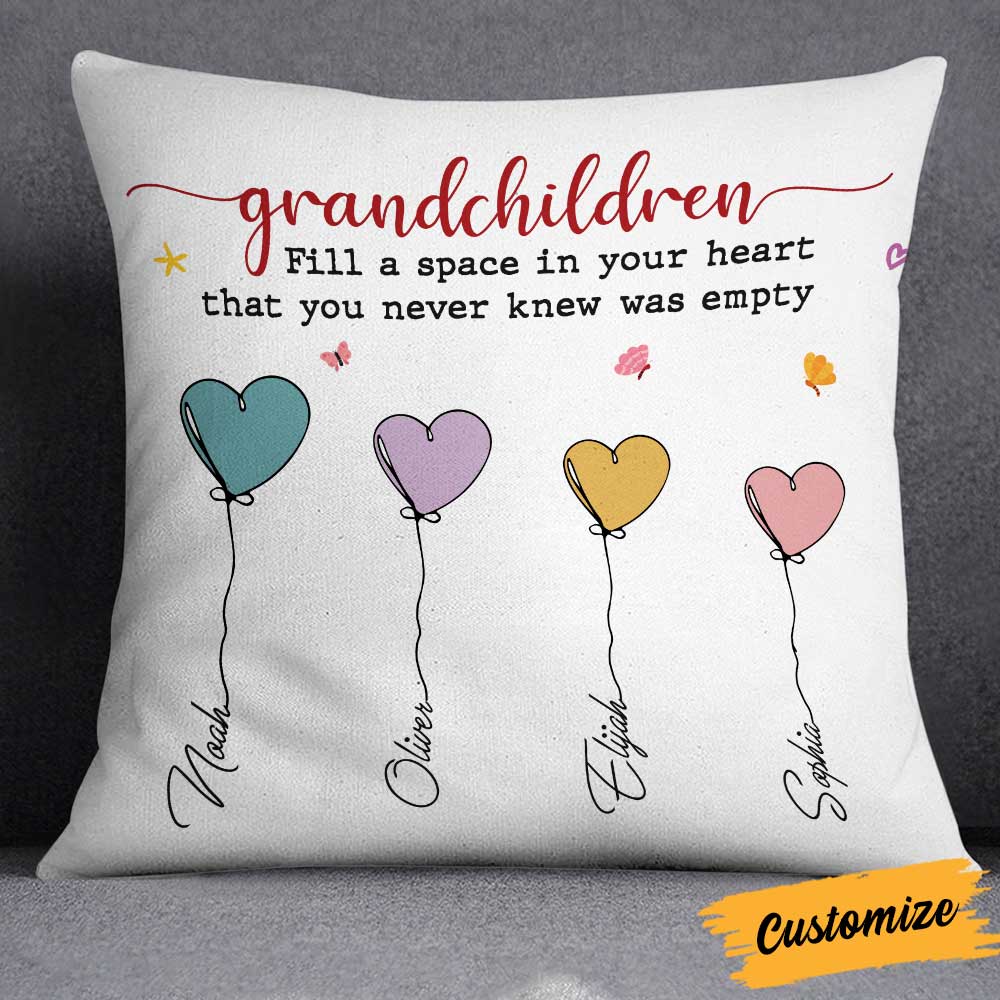 Personalized Grandma Grandpa Heart Pillow