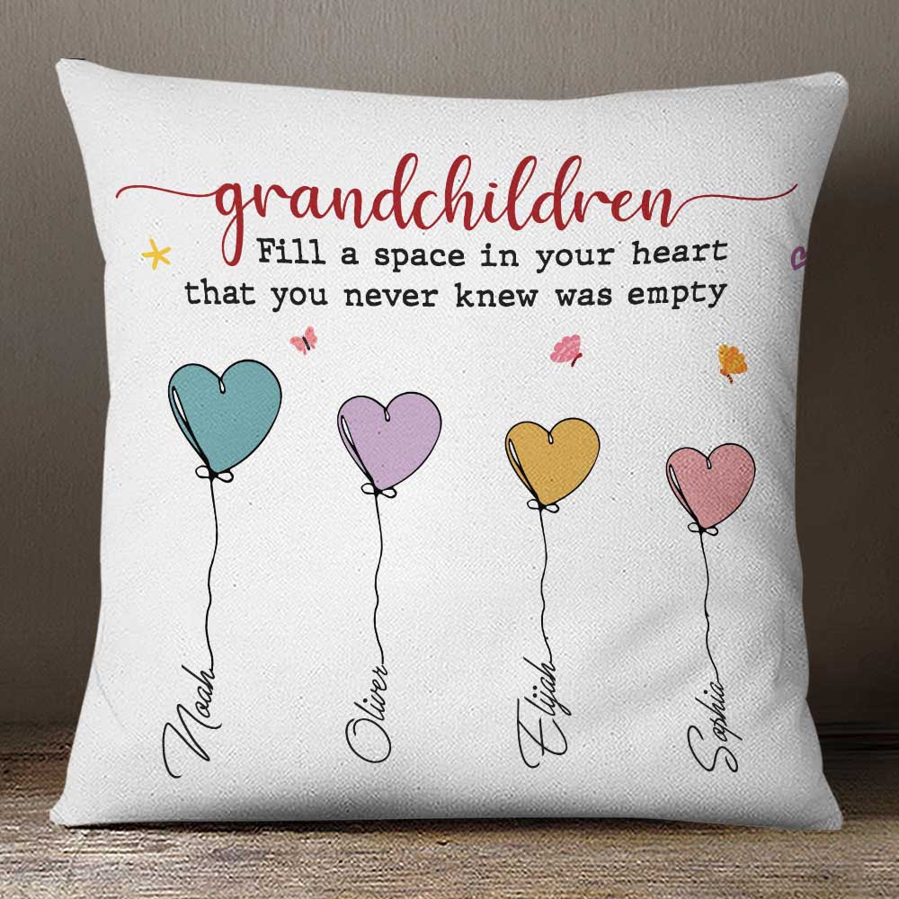Personalized Grandma Grandpa Heart Pillow