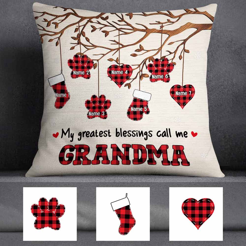 Personalized Mom Grandma Granddaughter Grandson Daughter Son Pillow