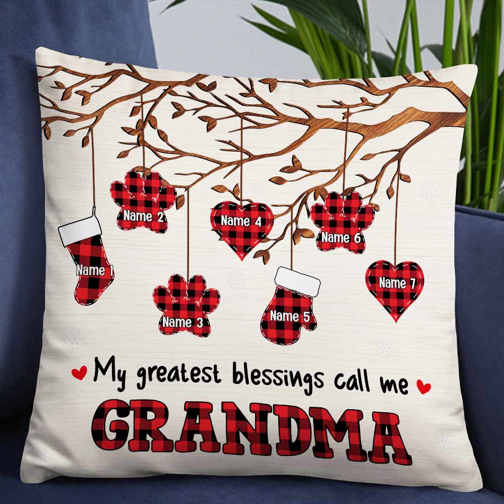 Personalized Mom Grandma Granddaughter Grandson Daughter Son Pillow