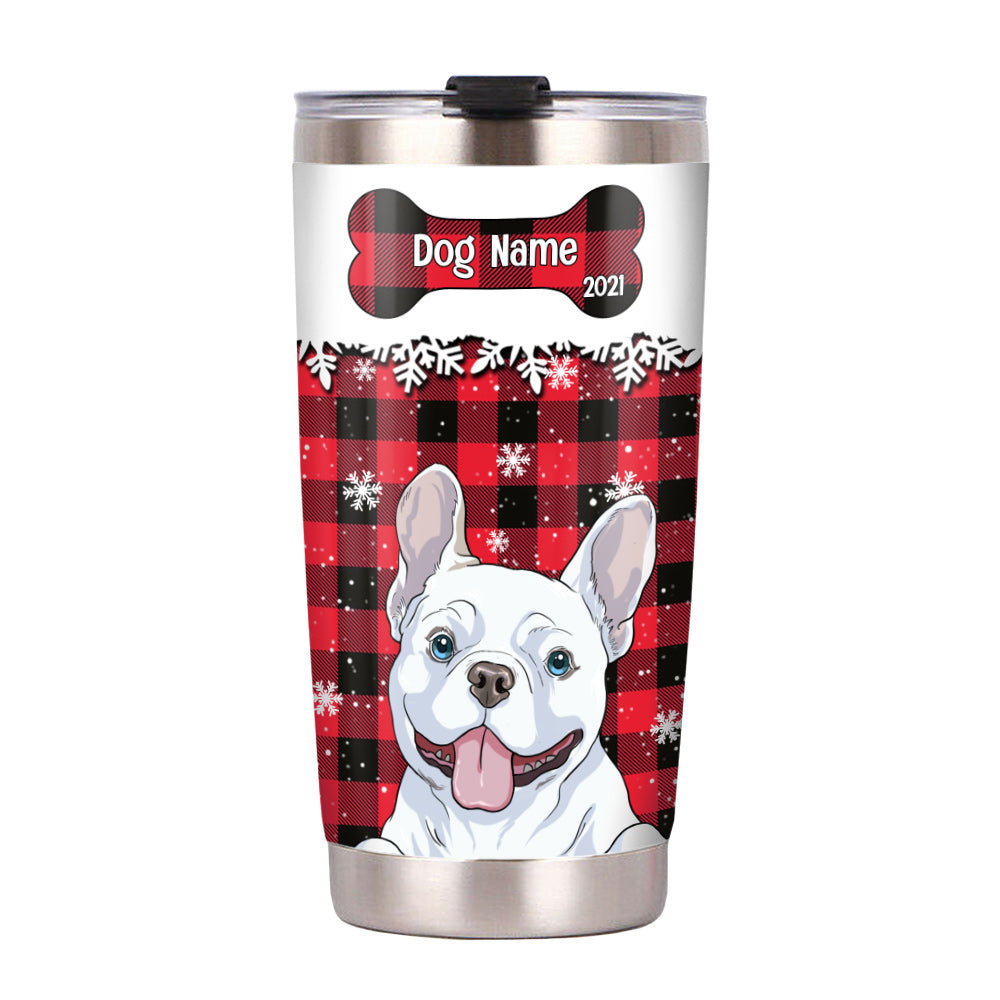Personalized Christmas Dog Lover Gift, Holiday Gift Idea Steel Tumbler - Thegiftio UK