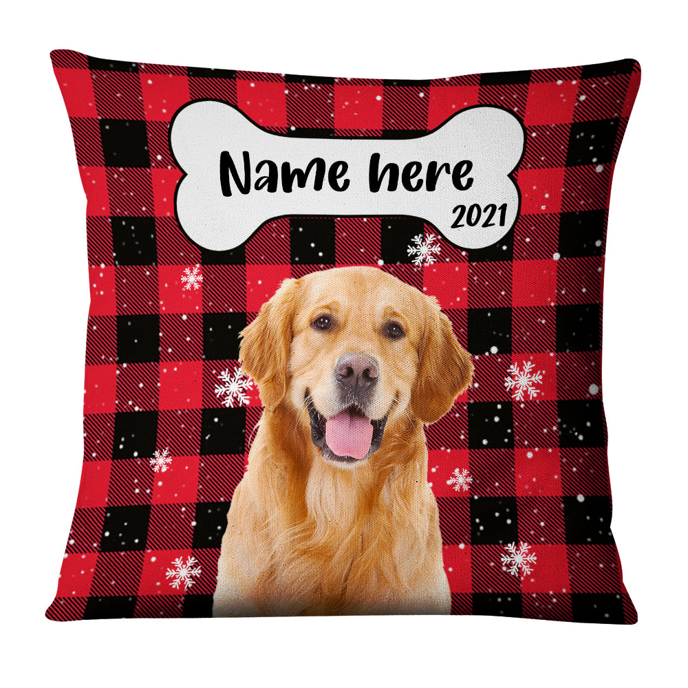 Personalized Dog Cat Photo Christmas Pillow